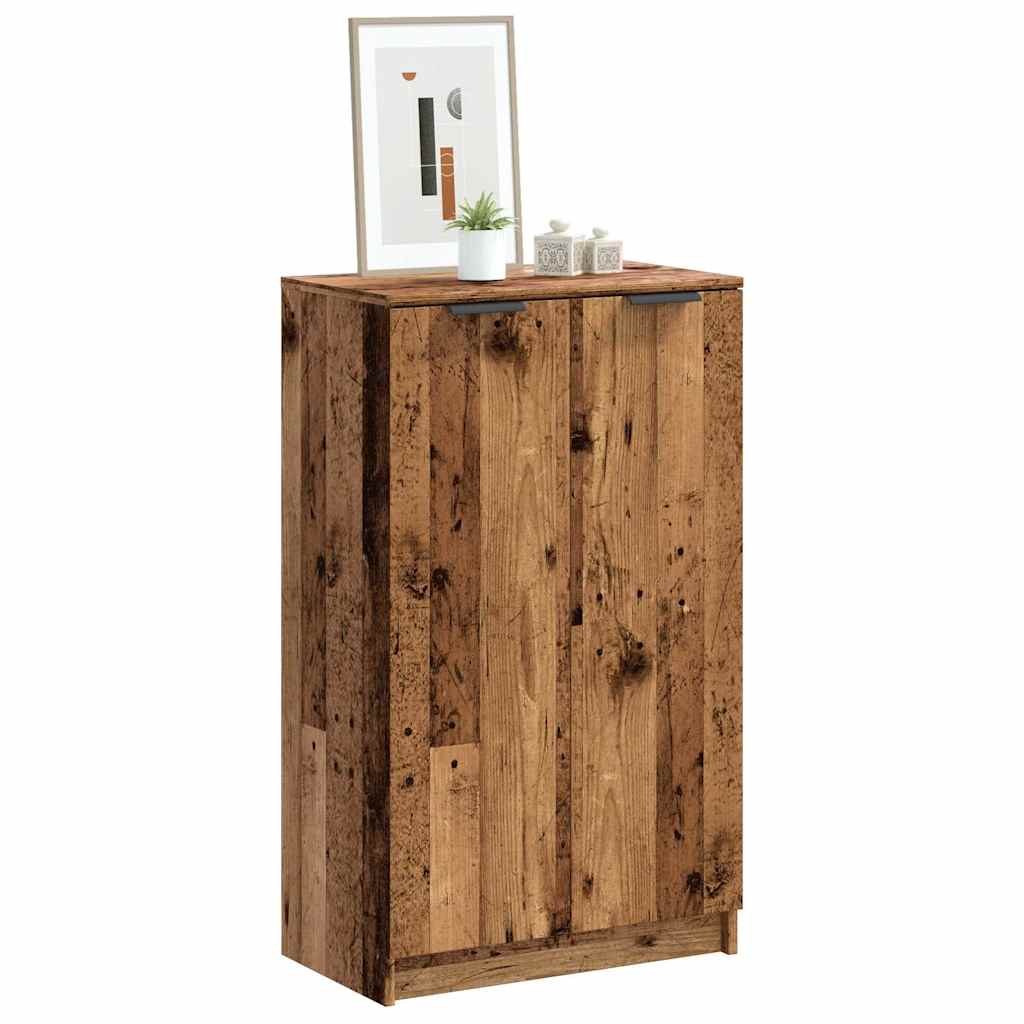 Armoire à chaussures vieux bois 59x35x100,5cm bois d'ingénierie - XIOS