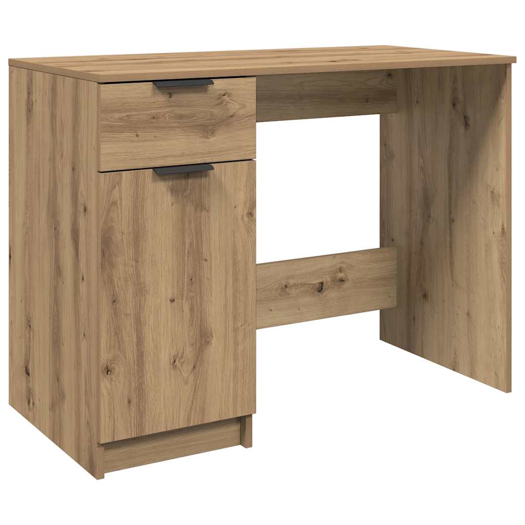 Bureau chêne artisanal 100x50x75 cm bois d'ingénierie - XIOS