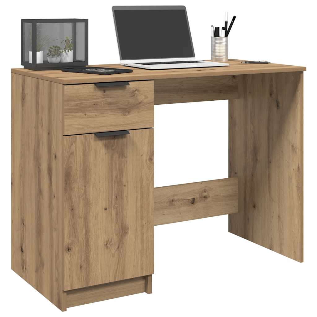 Bureau chêne artisanal 100x50x75 cm bois d'ingénierie - XIOS