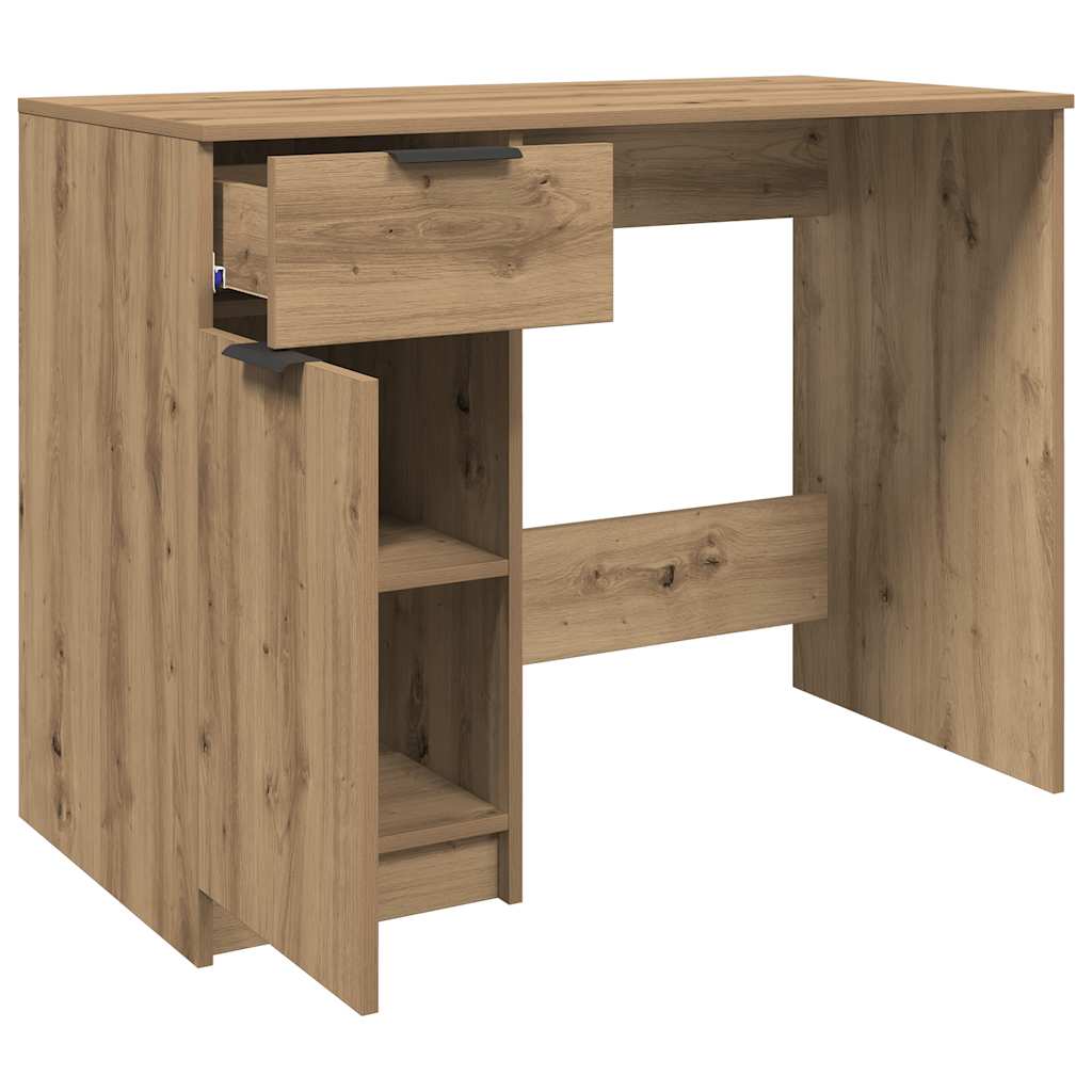 Bureau chêne artisanal 100x50x75 cm bois d'ingénierie - XIOS