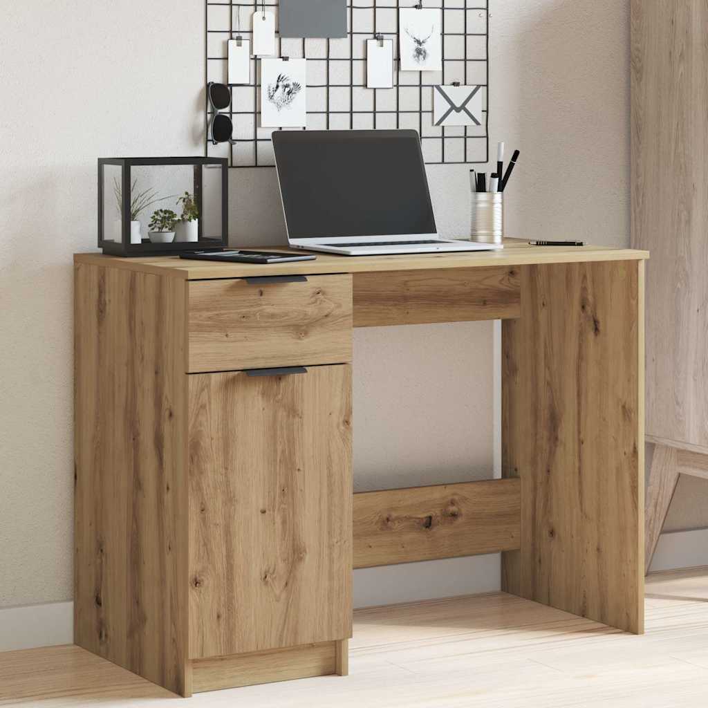 Bureau chêne artisanal 100x50x75 cm bois d'ingénierie - XIOS