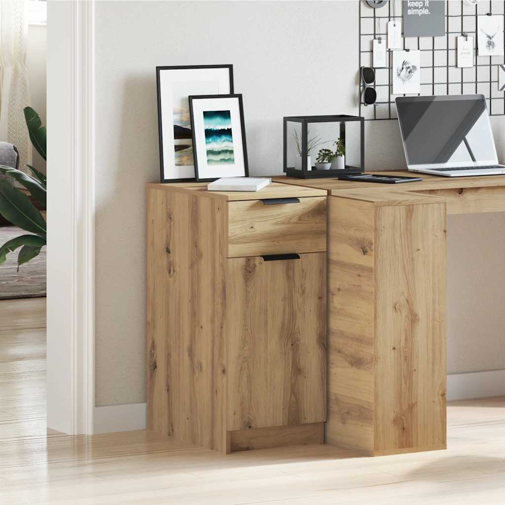 Armoire de bureau chêne artisanal 33x50x75 cm bois d'ingénierie - XIOS