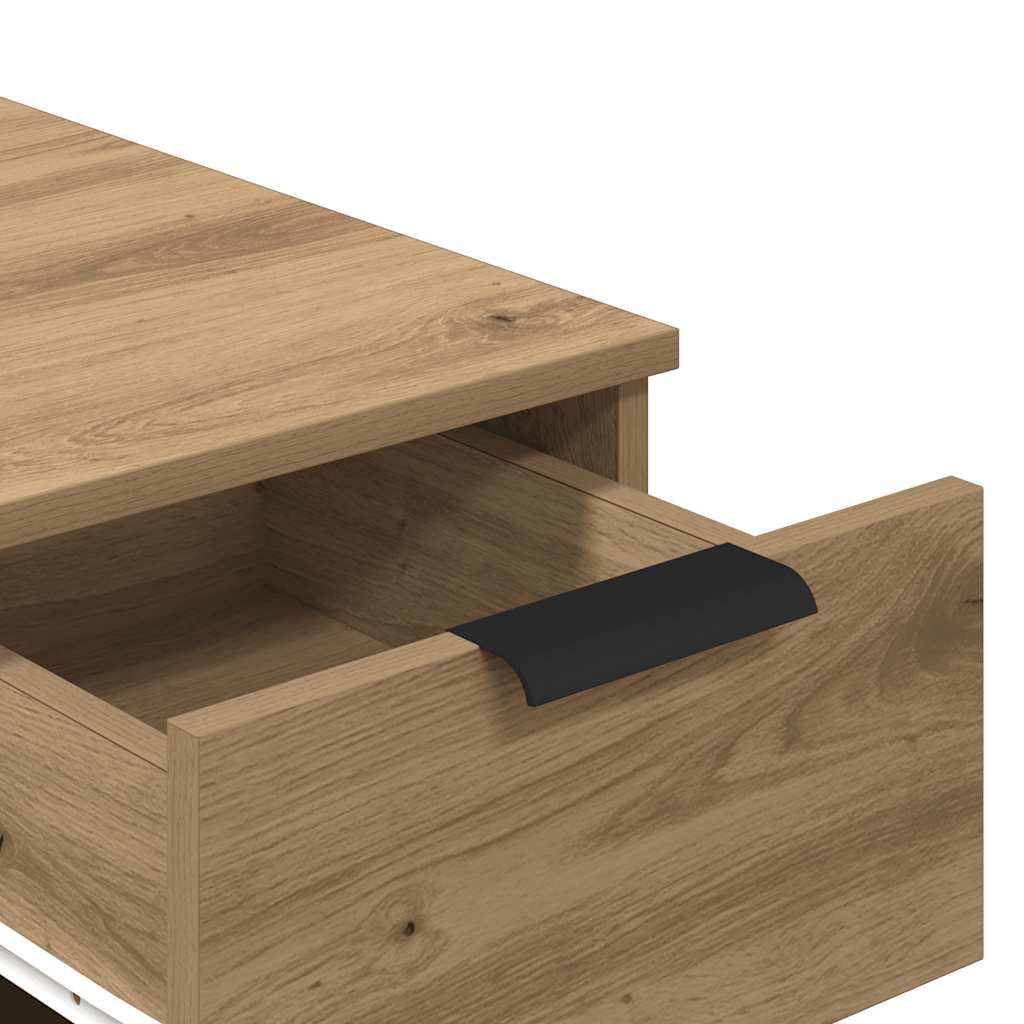 Armoire de bureau chêne artisanal 33x50x75 cm bois d'ingénierie - XIOS