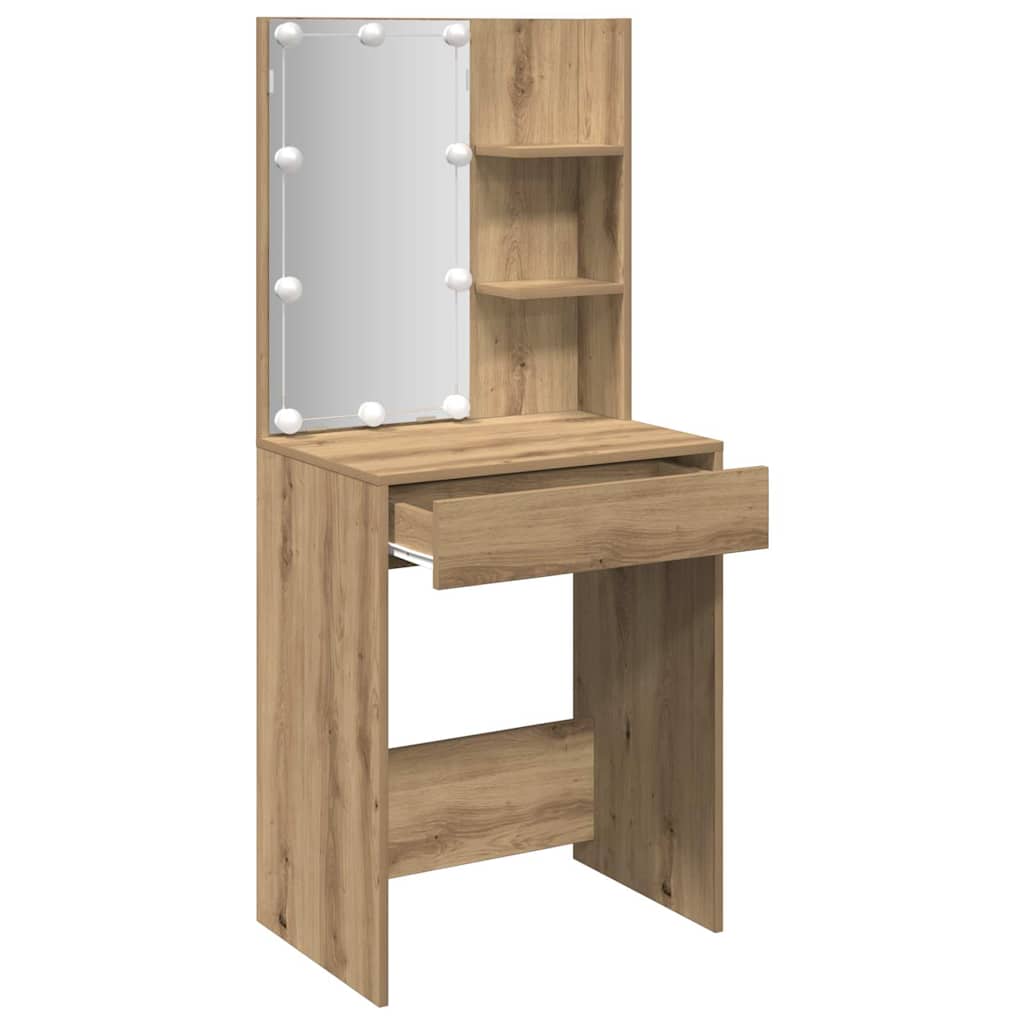 Coiffeuse avec LED chêne artisanal 60x40x140 cm - XIOS