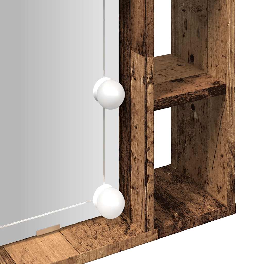 Armoire à miroir et LED vieux bois 76x15x55cm bois d'ingénierie - XIOS