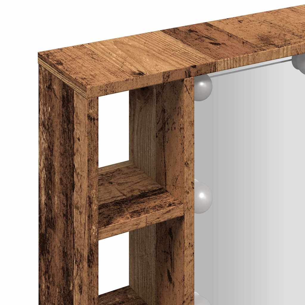 Armoire à miroir et LED vieux bois 76x15x55cm bois d'ingénierie - XIOS