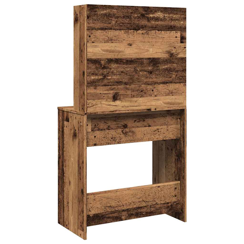 Coiffeuse avec miroir vieux bois 74,5x40x141 cm - XIOS