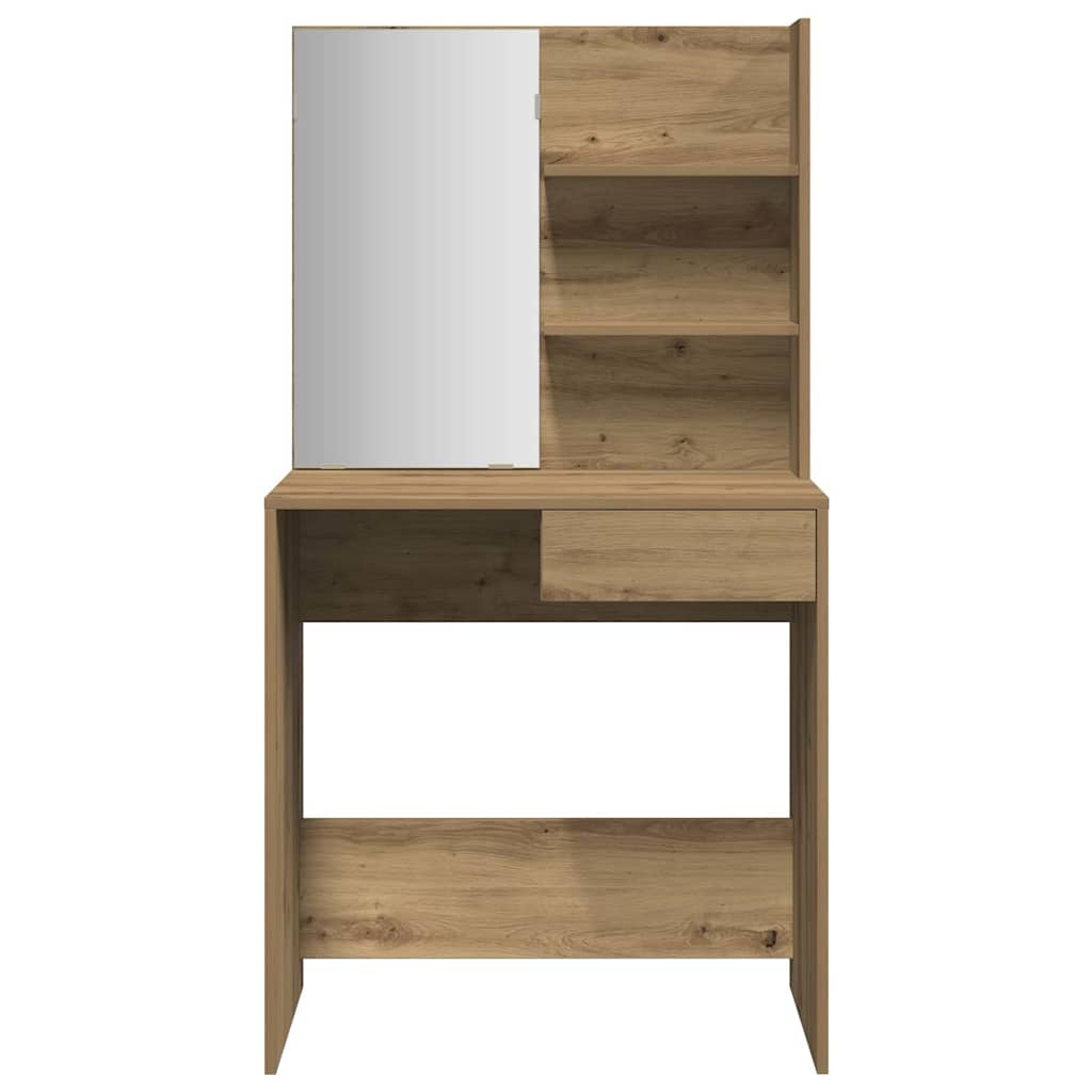 Coiffeuse avec miroir chêne artisanal 74,5x40x141 cm - XIOS