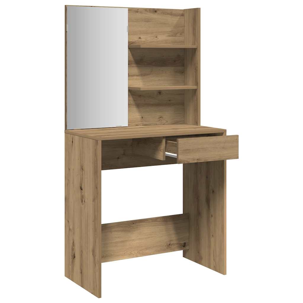 Coiffeuse avec miroir chêne artisanal 74,5x40x141 cm - XIOS