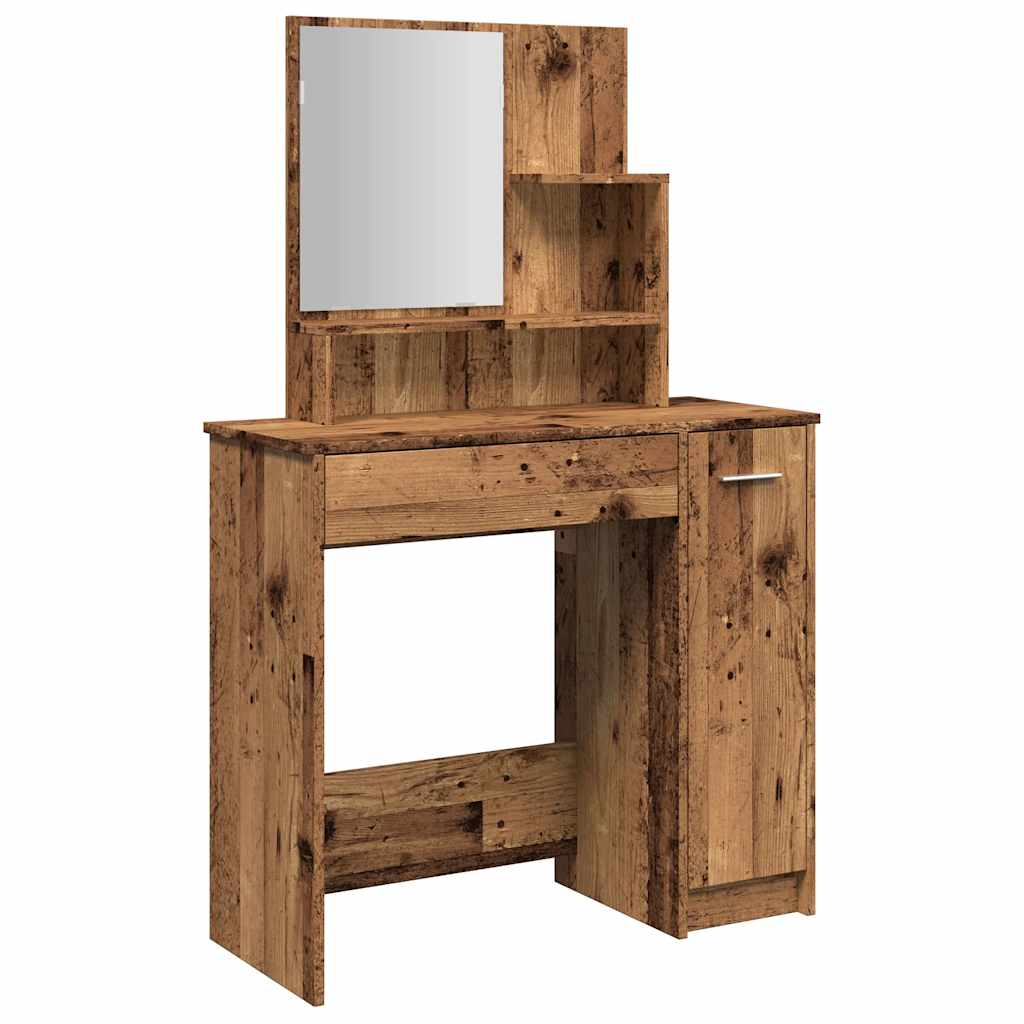 Coiffeuse avec miroir vieux bois 86,5x35x136 cm - XIOS