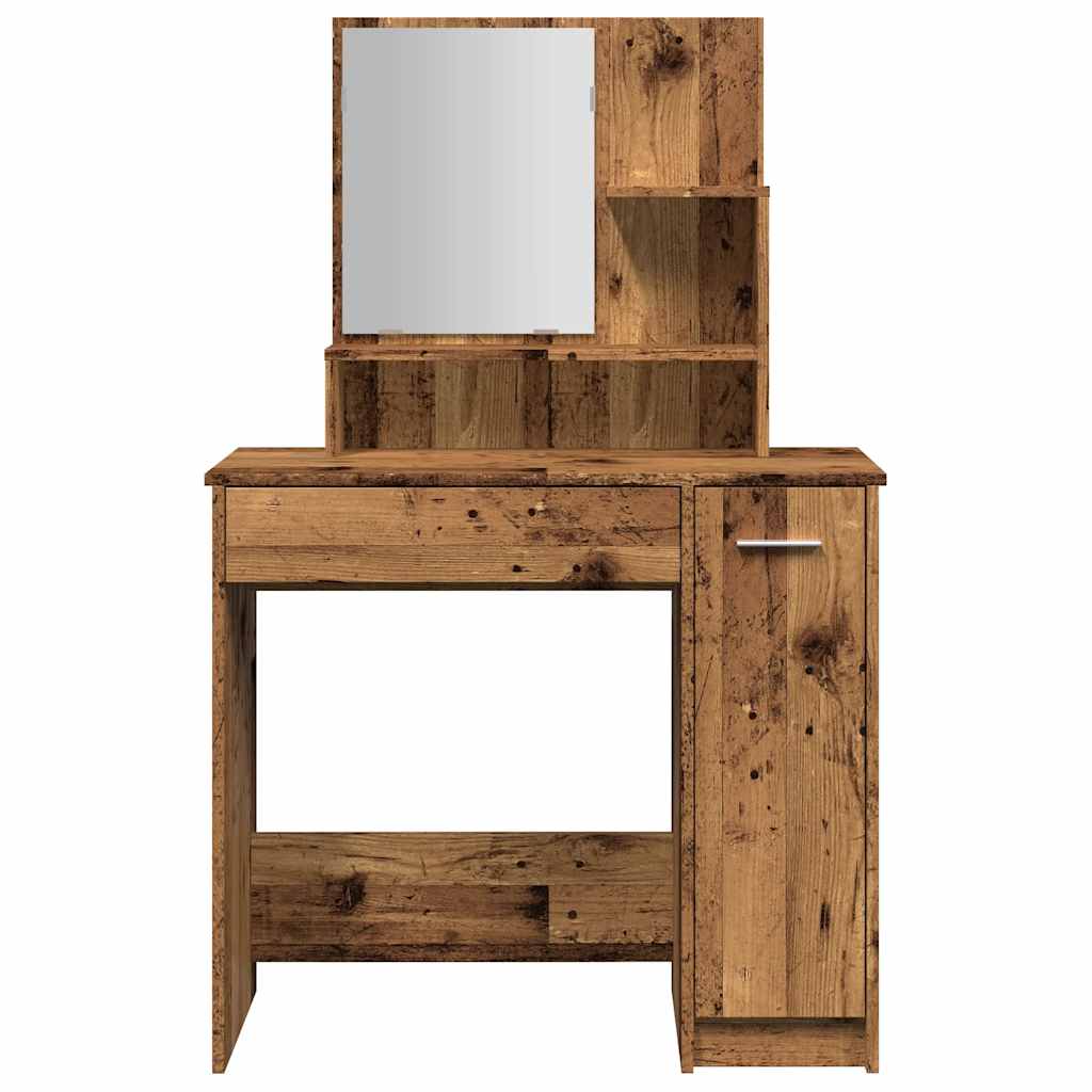 Coiffeuse avec miroir vieux bois 86,5x35x136 cm - XIOS