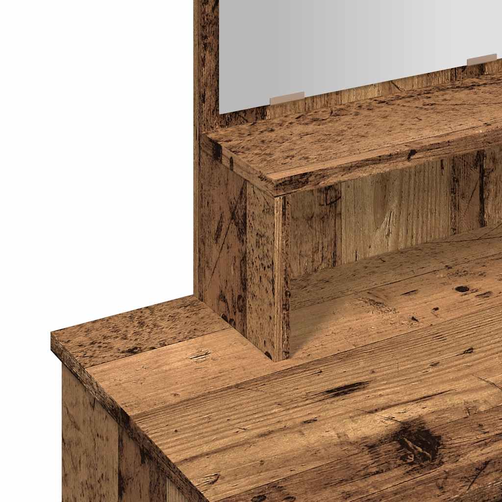Coiffeuse avec miroir vieux bois 86,5x35x136 cm - XIOS