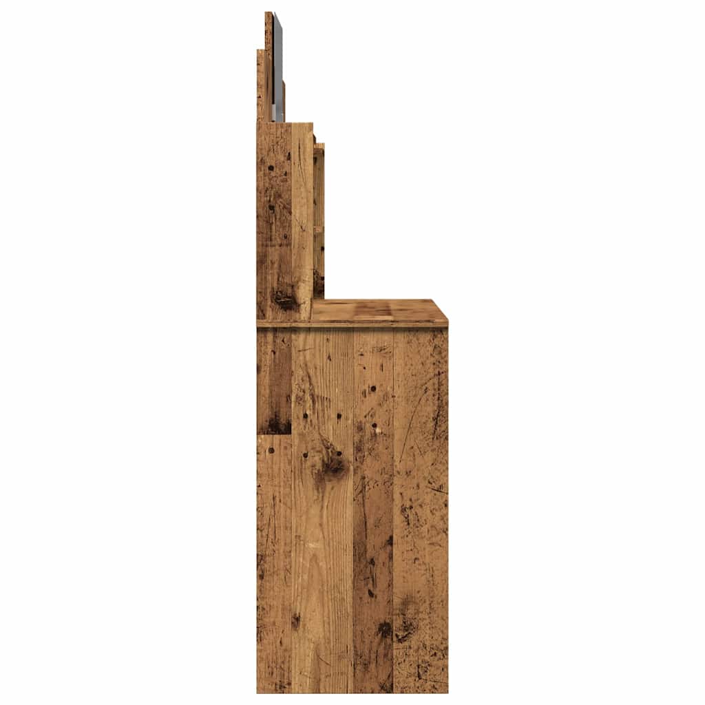Coiffeuse avec miroir vieux bois 96x39x142 cm - XIOS