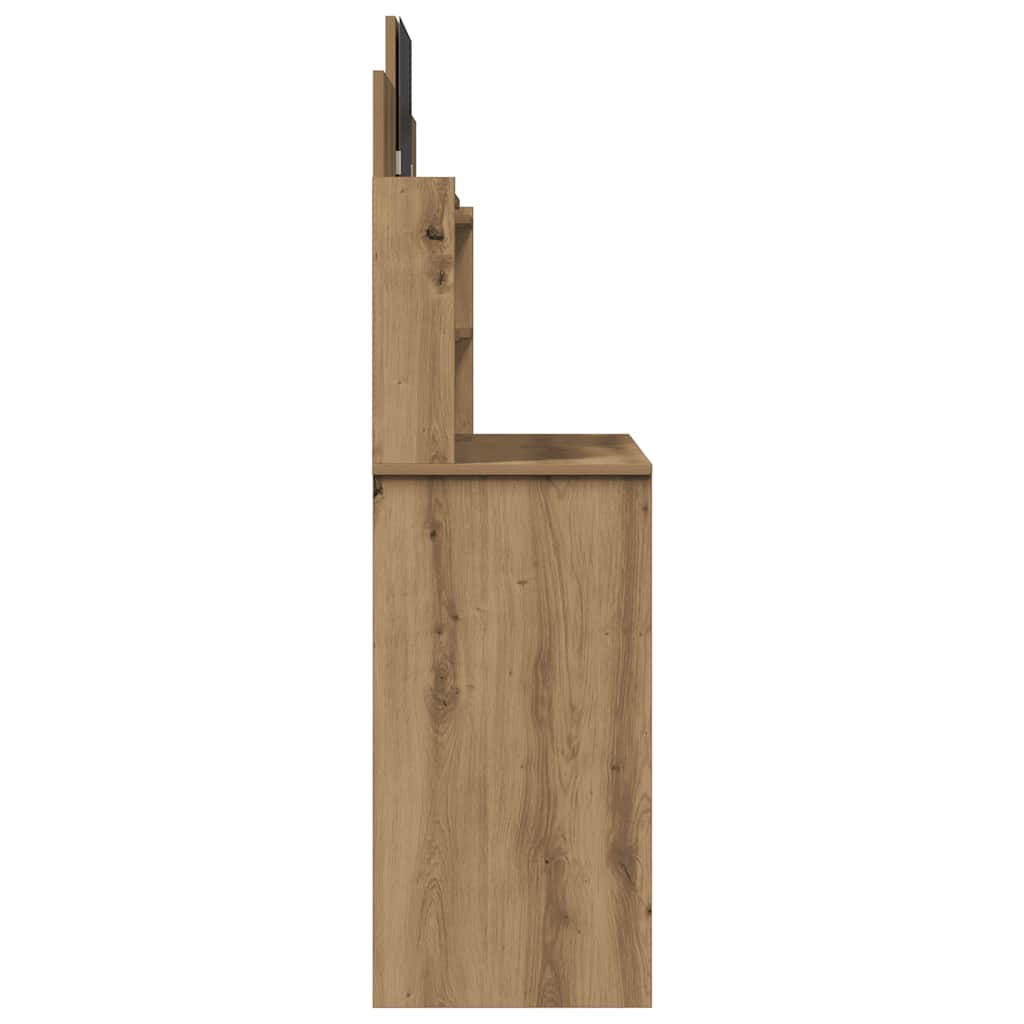 Coiffeuse avec miroir chêne artisanal 96x39x142 cm - XIOS