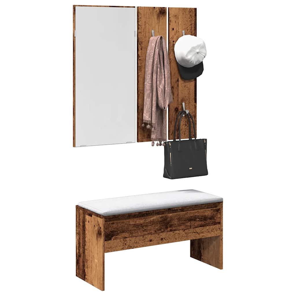Ensemble de meubles de couloir vieux bois bois d'ingénierie - XIOS