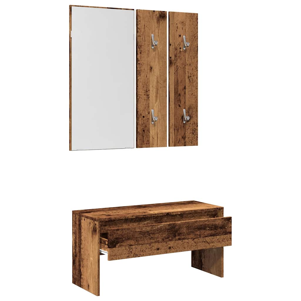 Ensemble de meubles de couloir vieux bois bois d'ingénierie - XIOS