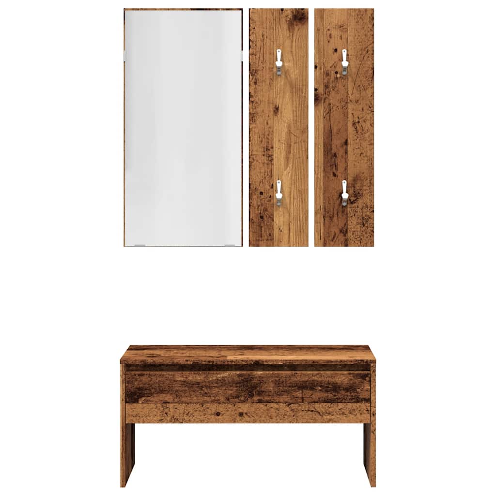 Ensemble de meubles de couloir vieux bois bois d'ingénierie - XIOS