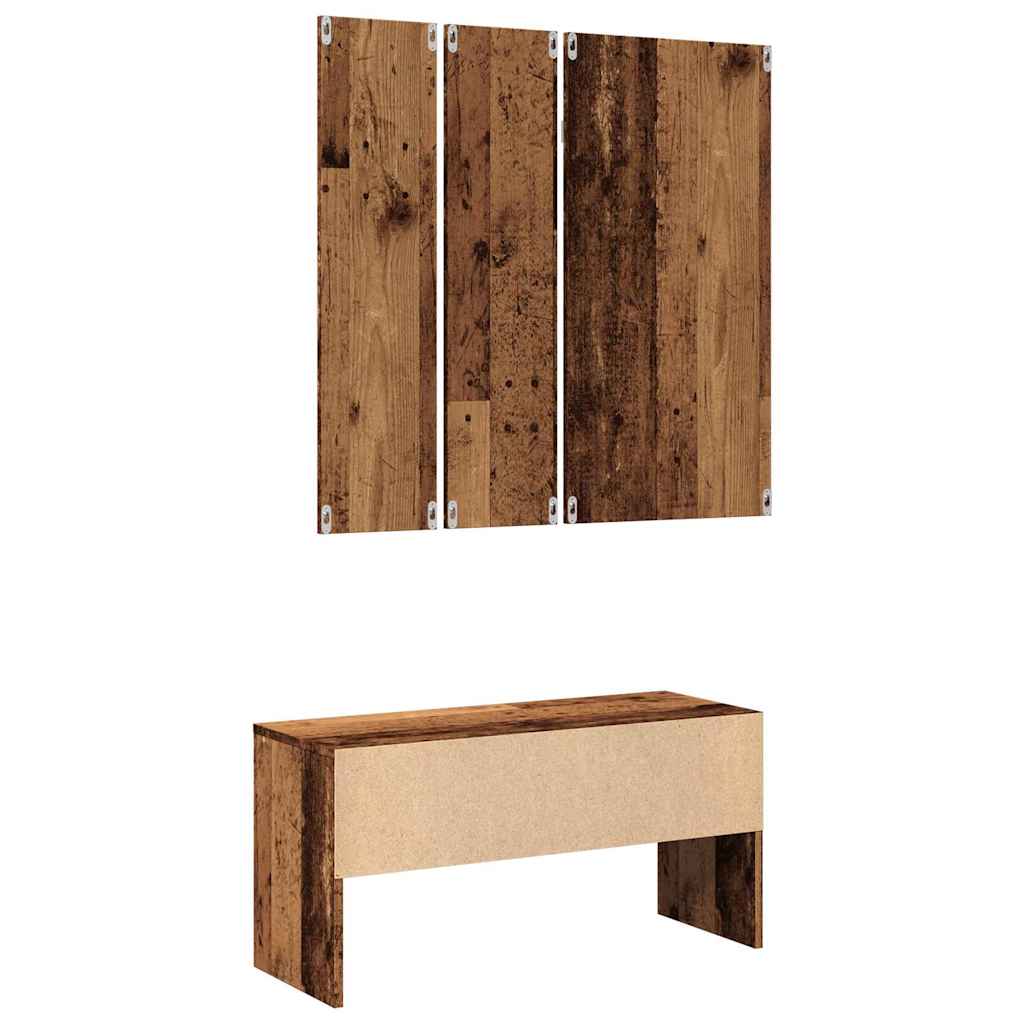 Ensemble de meubles de couloir vieux bois bois d'ingénierie - XIOS