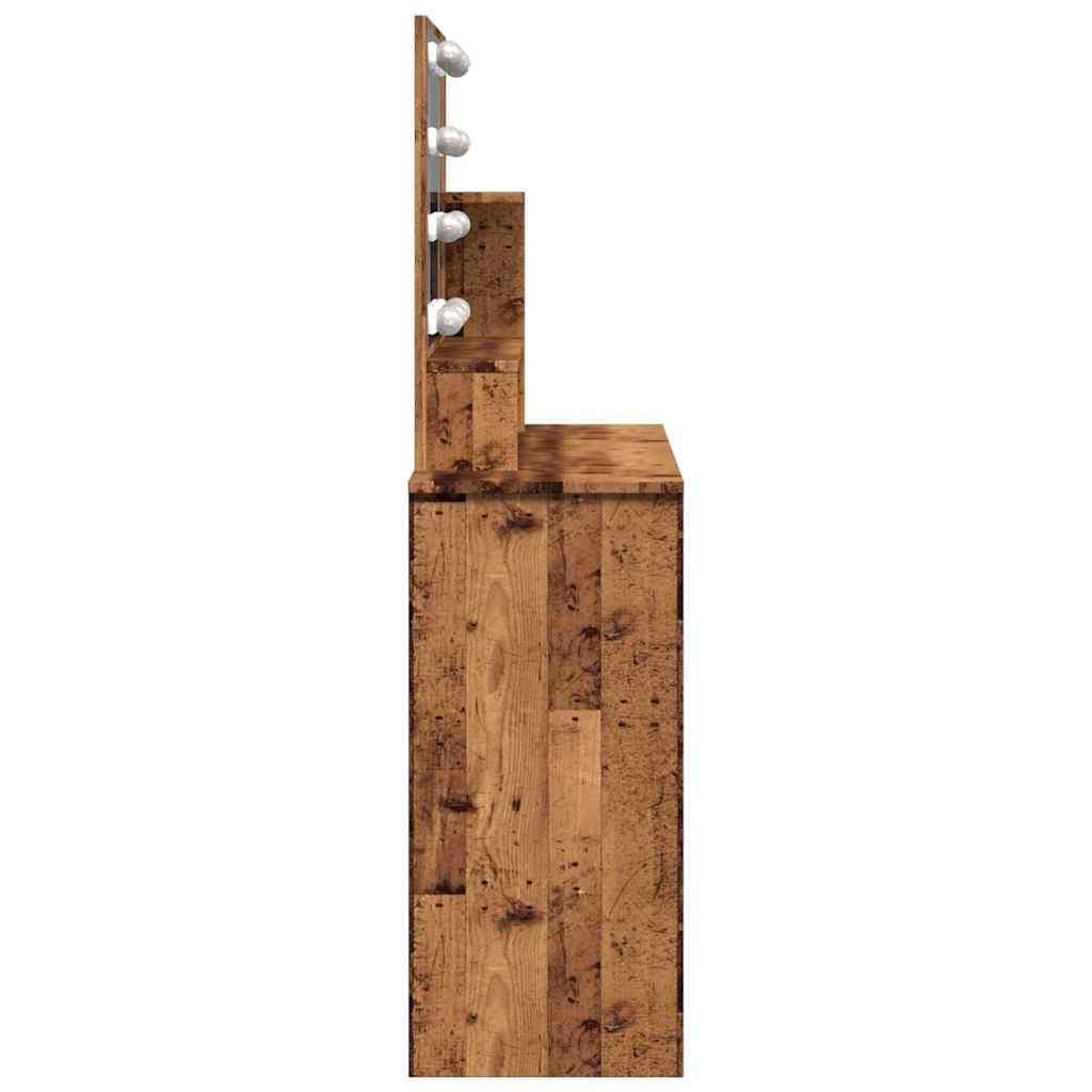 Coiffeuse avec LED vieux bois 86,5x35x136 cm - XIOS
