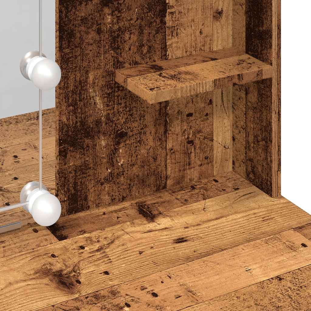 Coiffeuse avec lumières LED vieux bois 96x40x142 cm - XIOS