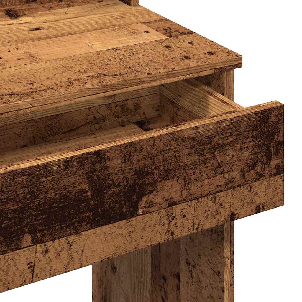 Coiffeuse avec lumières LED vieux bois 96x40x142 cm - XIOS