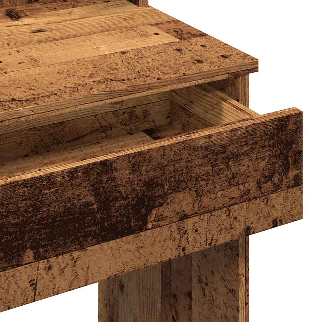 Coiffeuse avec lumières LED vieux bois 96x40x142 cm - XIOS
