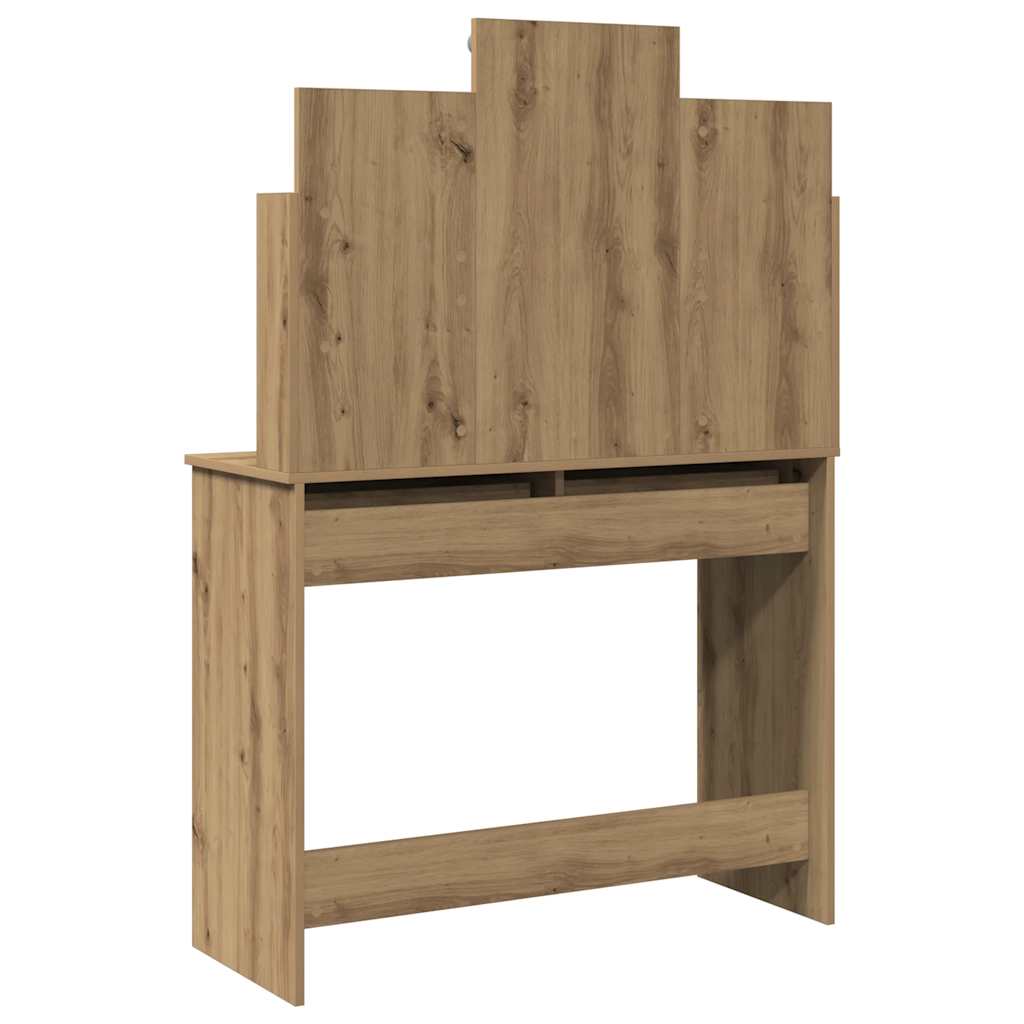 Coiffeuse avec lumières LED chêne artisanal 96x40x142 cm - XIOS