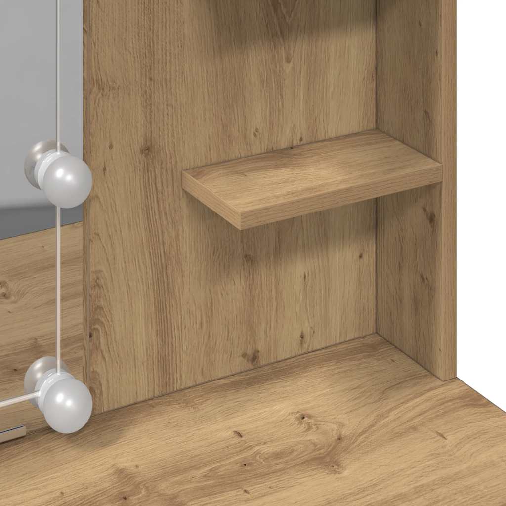 Coiffeuse avec lumières LED chêne artisanal 96x40x142 cm - XIOS