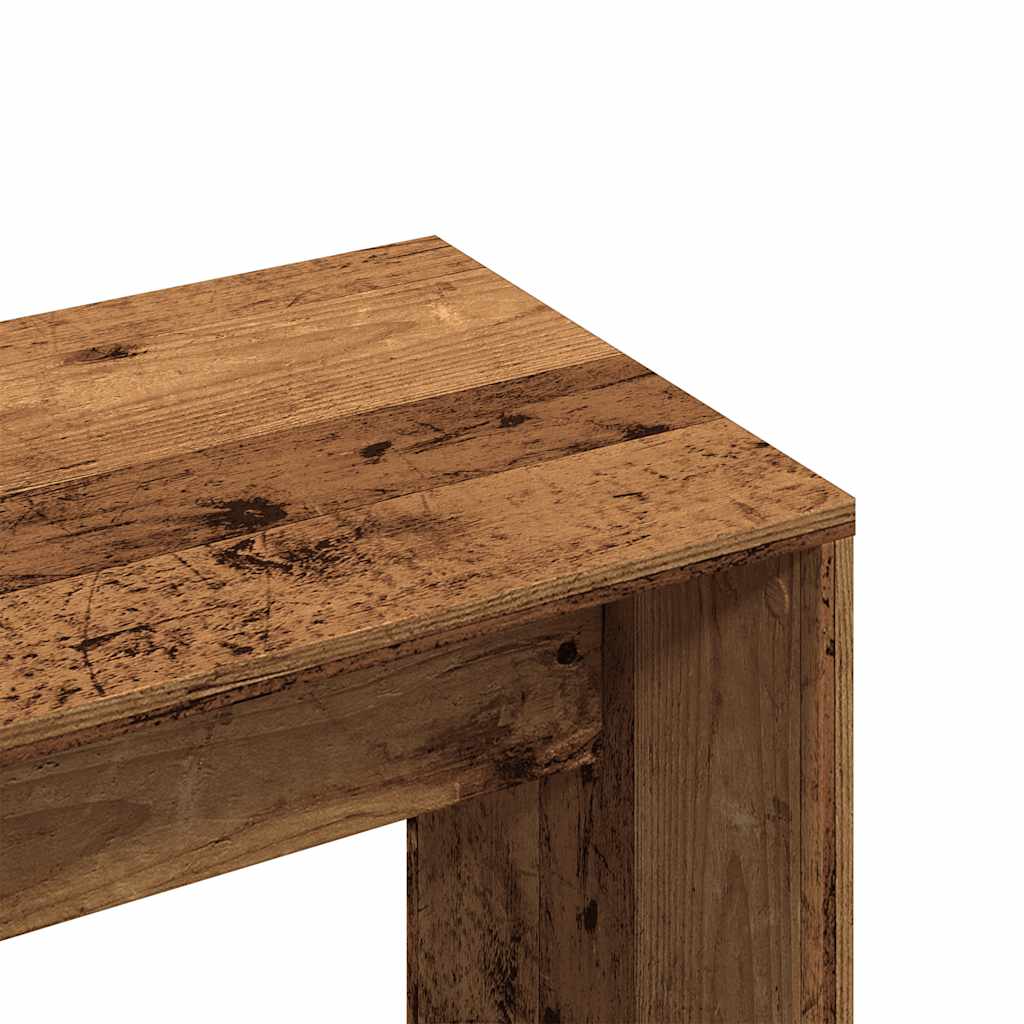 Tabouret de toilette vieux bois 70x35x45 cm bois d'ingénierie - XIOS