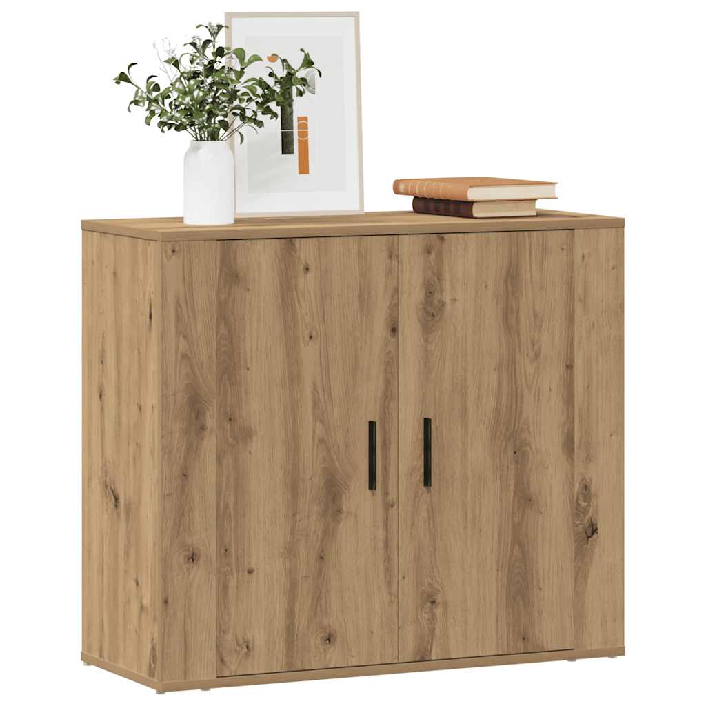 Buffet chêne artisanal 80x33x70 cm bois d'ingénierie - XIOS
