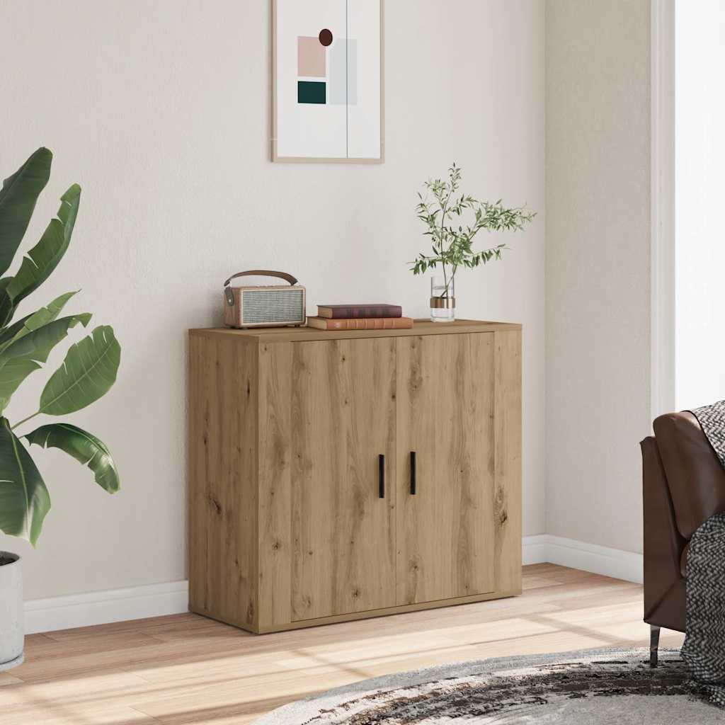 Buffet chêne artisanal 80x33x70 cm bois d'ingénierie - XIOS