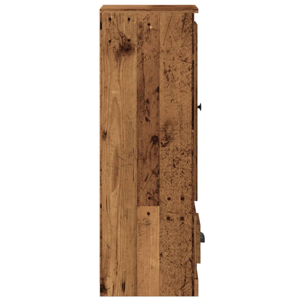 Buffet haut vieux bois 36x35,5x103,5 cm bois d'ingénierie - XIOS