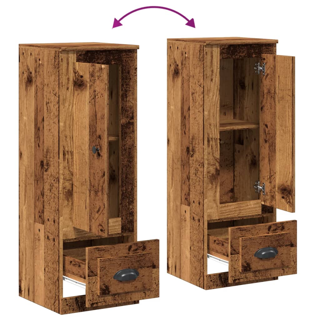Buffet haut vieux bois 36x35,5x103,5 cm bois d'ingénierie - XIOS