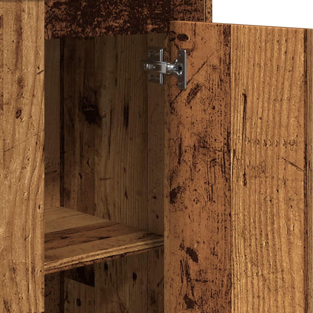 Buffet haut vieux bois 36x35,5x103,5 cm bois d'ingénierie - XIOS