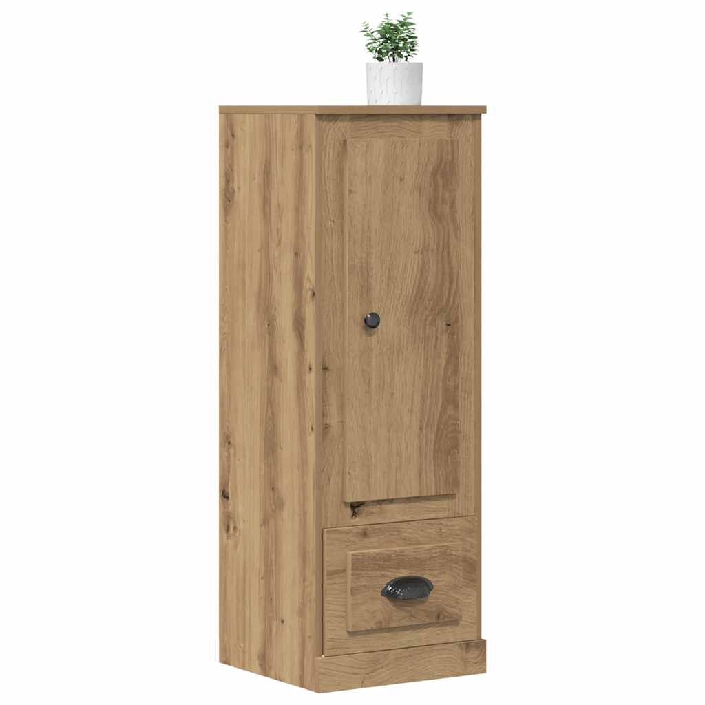 Buffet haut chêne artisanal 36x35,5x103,5 cm bois d'ingénierie - XIOS