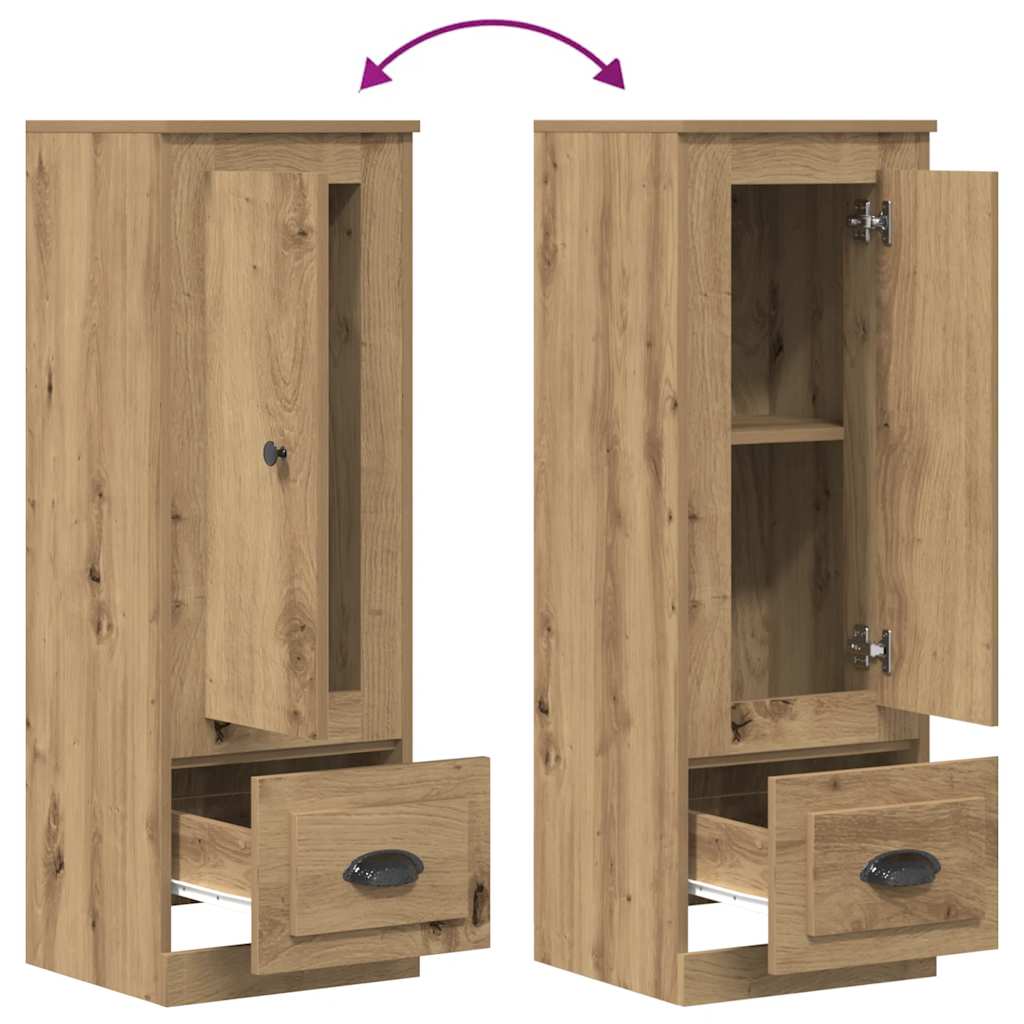 Buffet haut chêne artisanal 36x35,5x103,5 cm bois d'ingénierie - XIOS