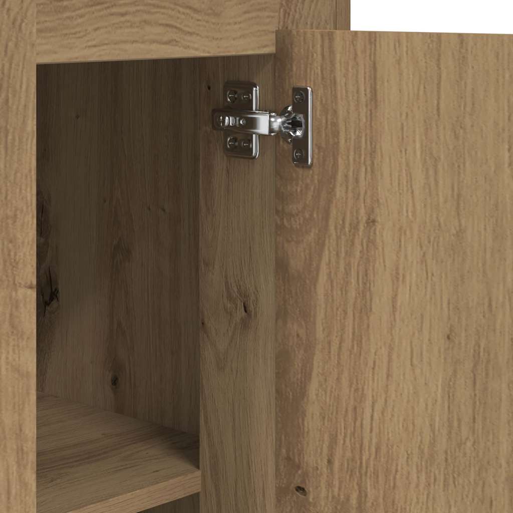 Buffet haut chêne artisanal 36x35,5x103,5 cm bois d'ingénierie - XIOS