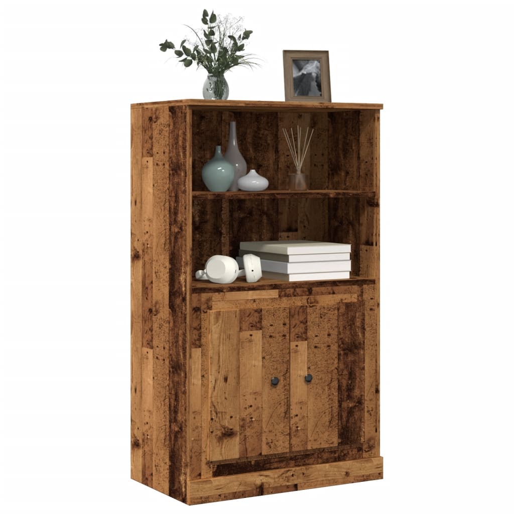 Buffet haut vieux bois 60x35,5x103,5 cm bois d'ingénierie - XIOS