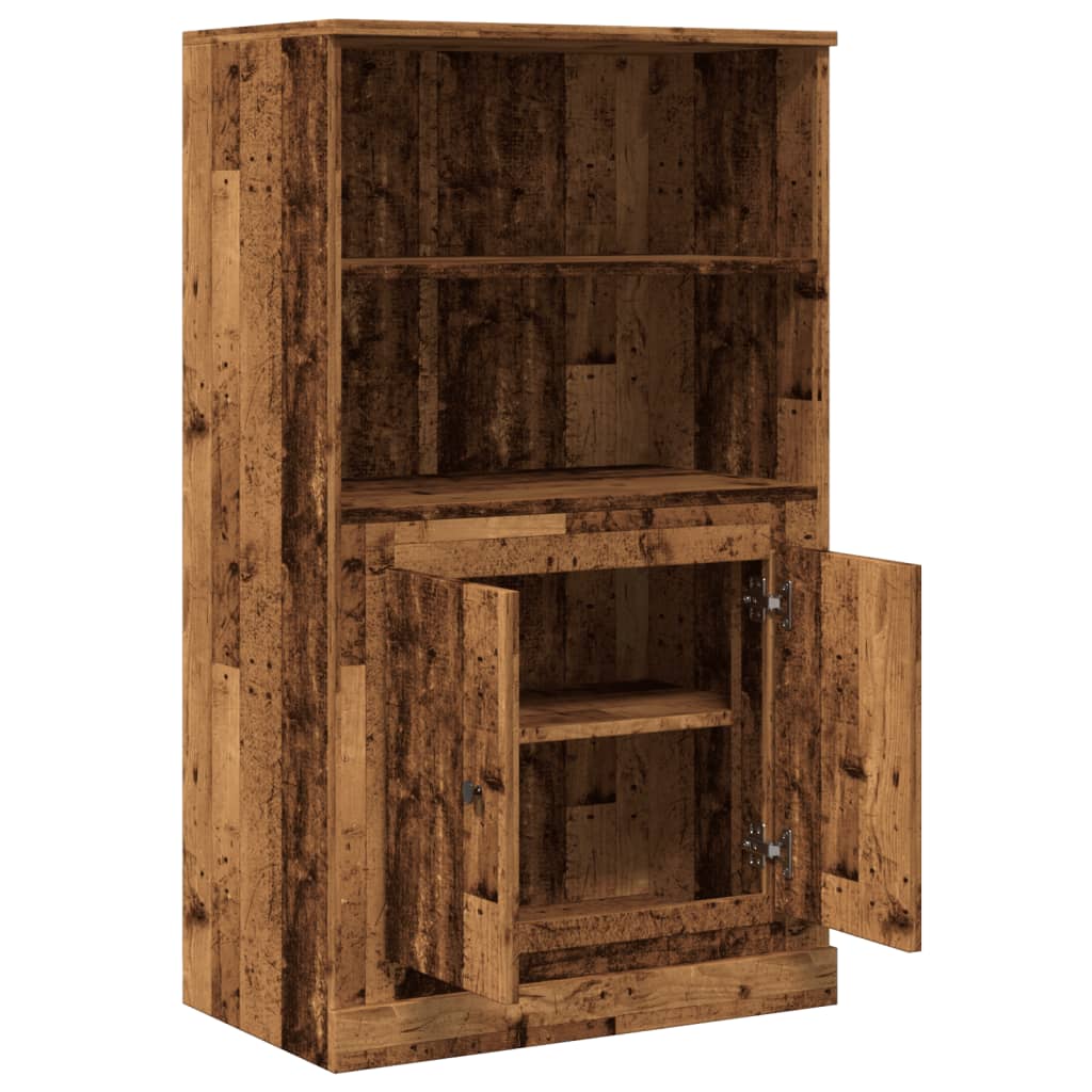 Buffet haut vieux bois 60x35,5x103,5 cm bois d'ingénierie - XIOS