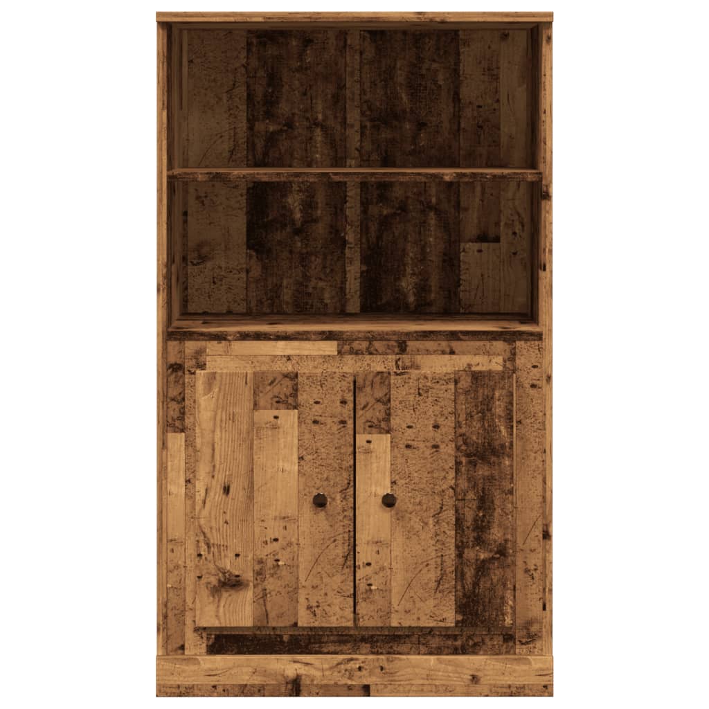 Buffet haut vieux bois 60x35,5x103,5 cm bois d'ingénierie - XIOS