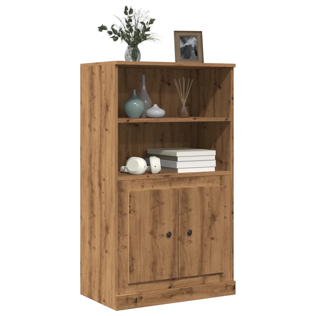 Buffet haut chêne artisanal 60x35,5x103,5 cm bois d'ingénierie - XIOS