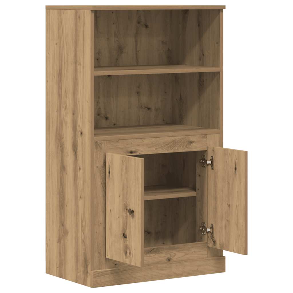Buffet haut chêne artisanal 60x35,5x103,5 cm bois d'ingénierie - XIOS