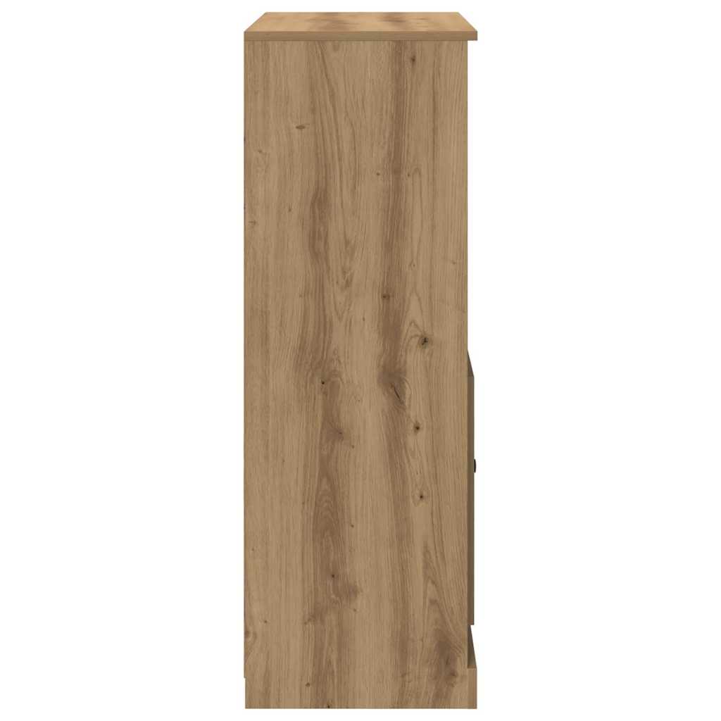 Buffet haut chêne artisanal 60x35,5x103,5 cm bois d'ingénierie - XIOS