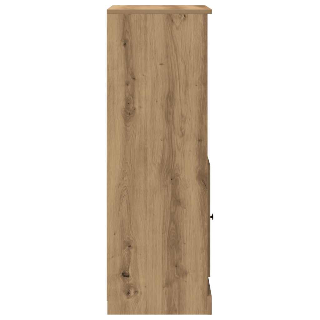 Buffet haut chêne artisanal 36x35,5x103,5 cm bois d'ingénierie - XIOS