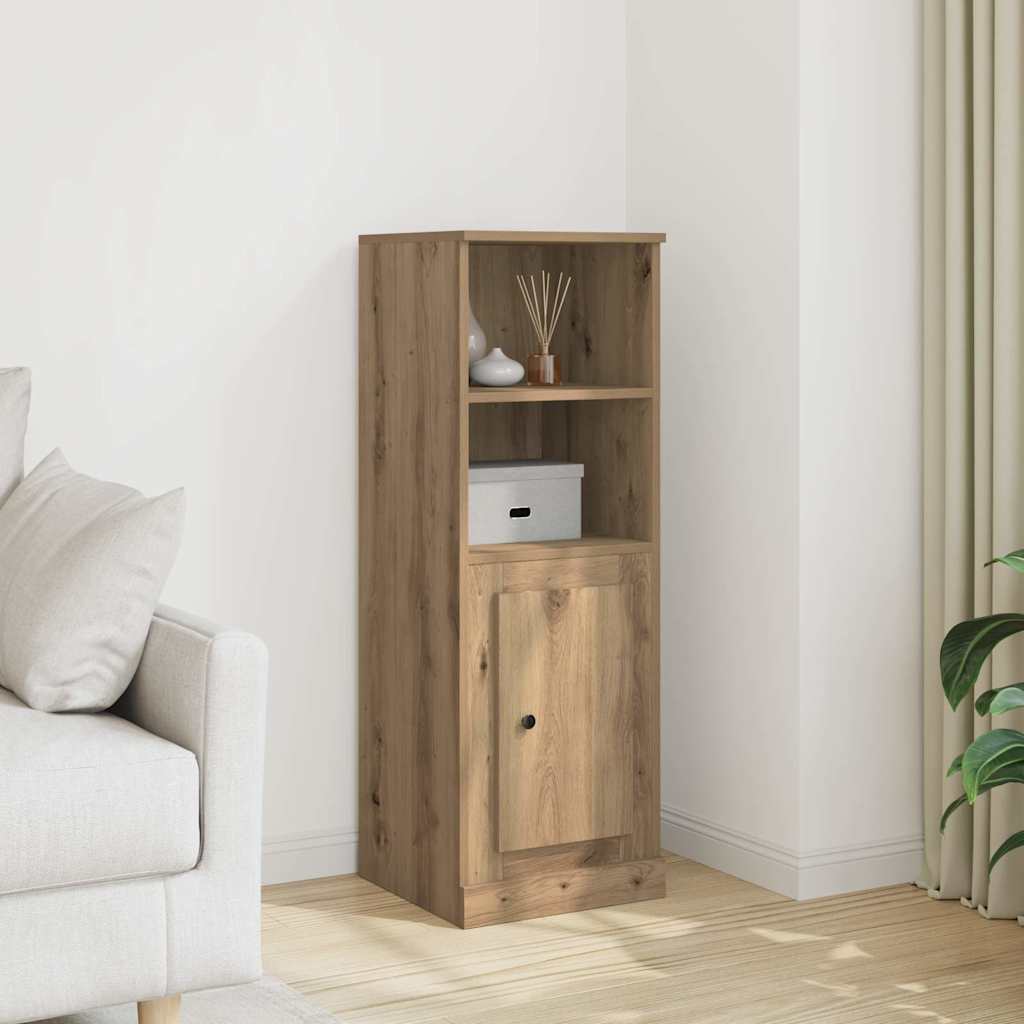 Buffet haut chêne artisanal 36x35,5x103,5 cm bois d'ingénierie - XIOS