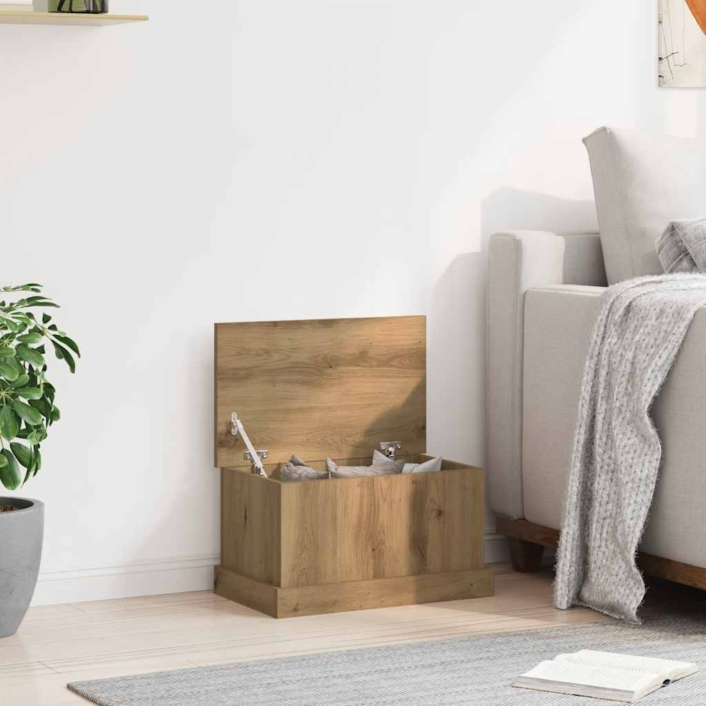 Boîtes de rangement chêne artisanal 30x50x28 cm bois ingénierie - XIOS