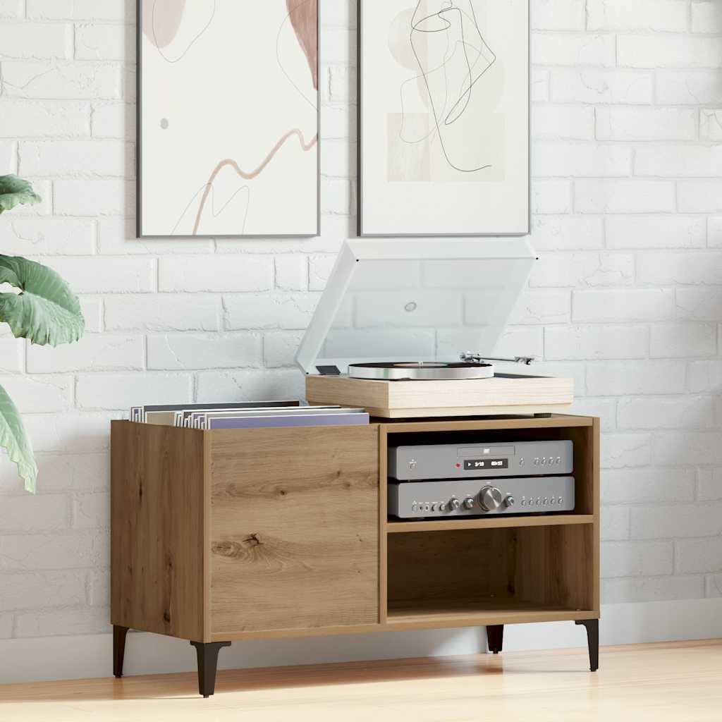 Armoire à disques chêne artisanal 84,5x38x48 cm bois ingénierie - XIOS