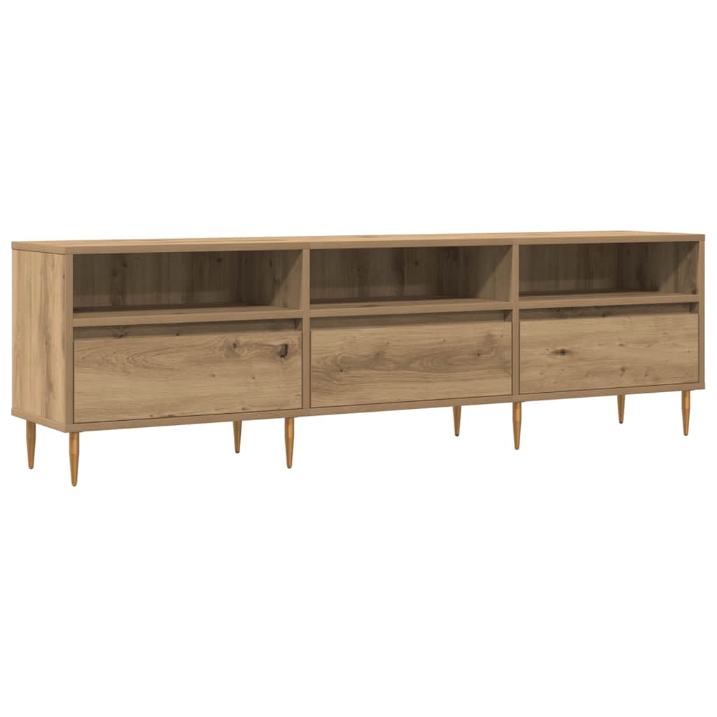 Meuble TV chêne artisanal 150x30x44,5 cm bois d'ingénierie - XIOS