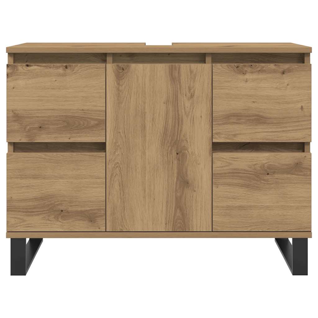 Armoire de lavabo de salle de bain chêne artisanal 65x33x60 cm - XIOS