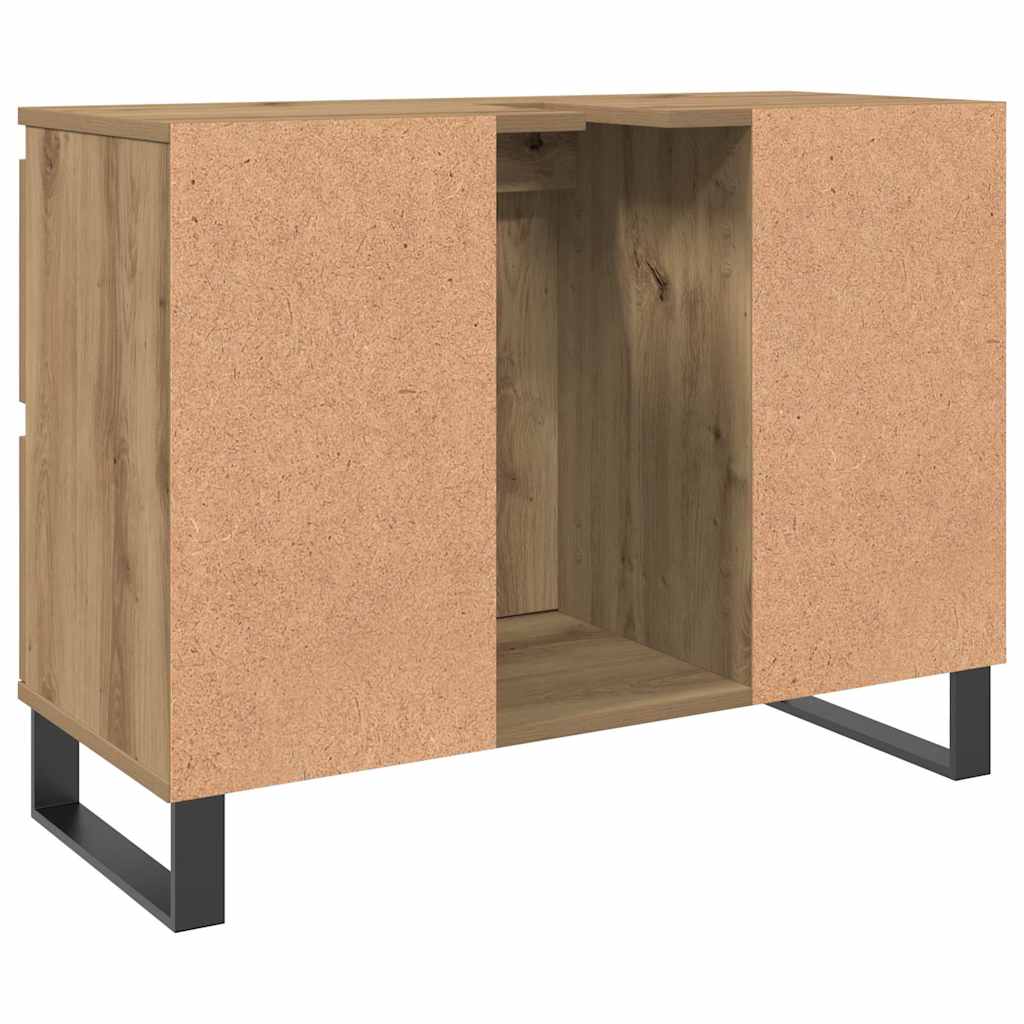 Armoire de lavabo de salle de bain chêne artisanal 65x33x60 cm - XIOS
